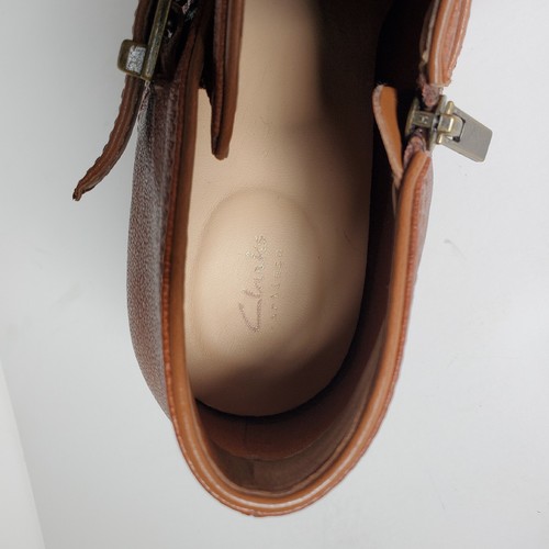 Ladies Clarks Size 8 Ankle Boots Maypearl Milla Bootie Buckle Detail Heels Zip - Bild 13 von 16