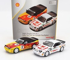 MODELLINO AUTO STATICO PORSCHE SET 2X 944 SHELL RACING + TURBO CUP 1989 1/64