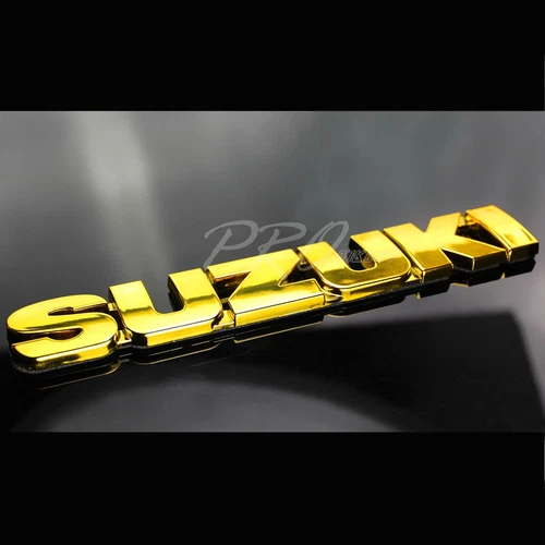 6" 3D Chromed Gold 4mm Thick Emblem Decal Fairing/Tank Logo Sticker For Suzuki - Picture 2 of 4