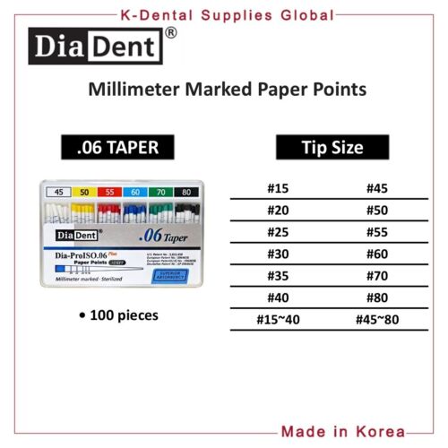 Diadent Dental Millimeter Marked Paper Points All Sizes - Picture 9 of 10