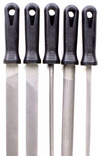 10" SINGLE SMOOTH Cut File Set Steel Wood Metal Ceramic Half Round Tool Kit 5pcs - Picture 2 of 2