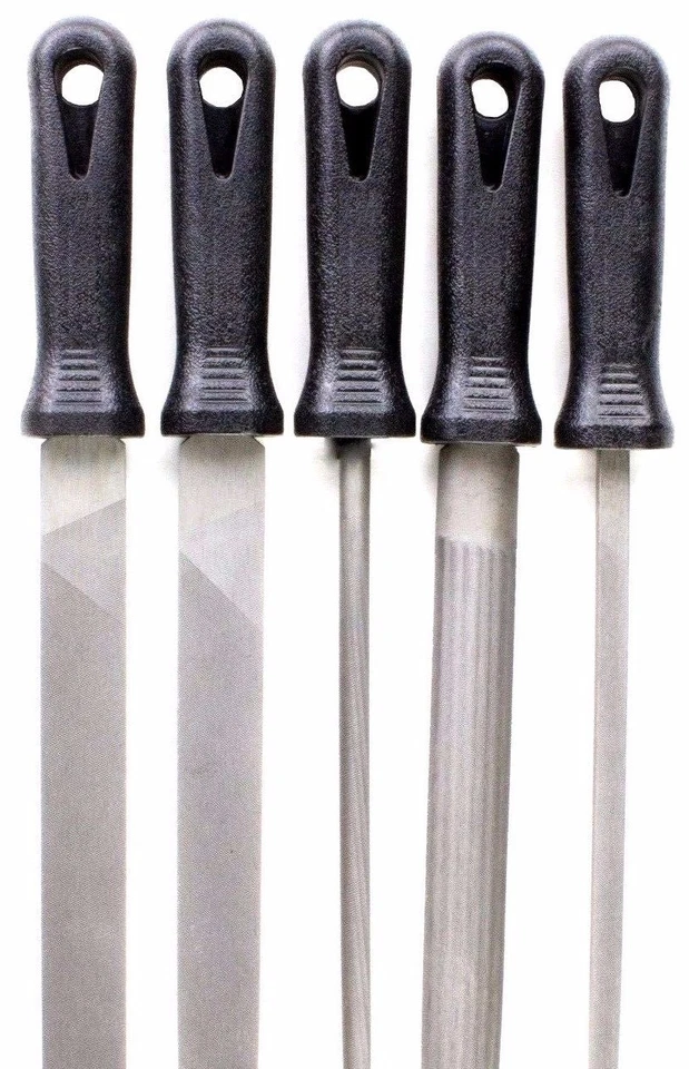 10" SINGLE SMOOTH Cut File Set Steel Wood Metal Ceramic Half Round Tool Kit 5pcs - Image 2 of 2