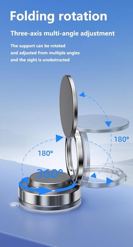 Maglock 360° Foldable Magnetic Phone Mount, Shopellox Suction Cup Phone Mount - Picture 6 of 16