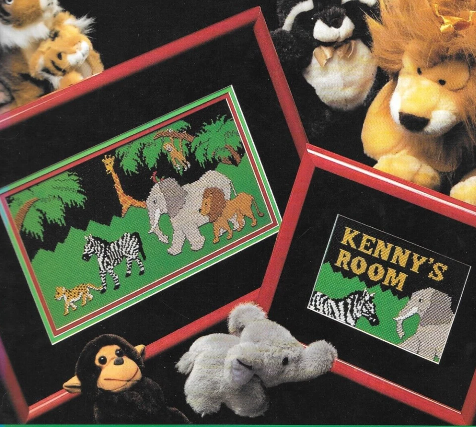 Lot of 2 Cross Stitch Leaflets Endangered Young'uns Gloria & Pat Safari Jungle - Image 3 of 4