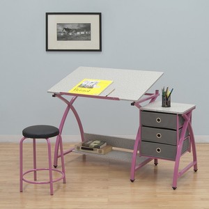 Drawing Table Set Pink Drafting Desk Architect Adjustable Art Padded ... Drawing Table Set Pink Drafting Desk Architect Adjustable Art Padded ...