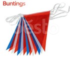 Red Blue White 20 Flags 10 M Long Bunting PVC Banner Double Sided Party Outdoor