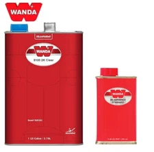 WANDA 8100 500201 Automotive Clear Coat Kit 1 Gallon, 4:1 Mixing. Akzo Nobel