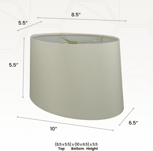 Royal Designs, Inc. Shallow Oval Hardback Lamp Shade, 8 x 10 x 5.5, Eggshell  - Picture 4 of 8