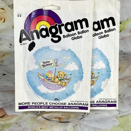 Vintage 1997 BABY SHOWER Balloons Anagram Mylar Metallic Foil 18in Boy Girl NEW