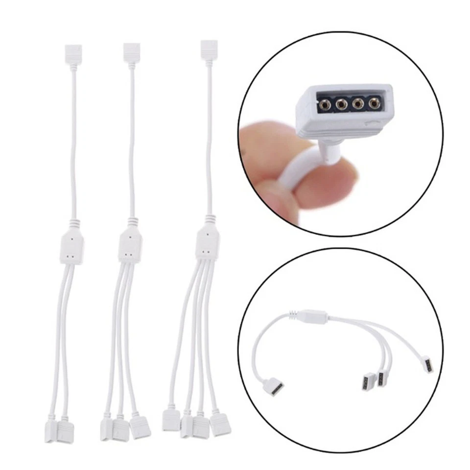 4/5 PIN LED STRIP 1/2/3/4 WAY SPLITTER CABLE MALE ADAPTER 3528 5050 5630 RGB/W - Image 2 of 4