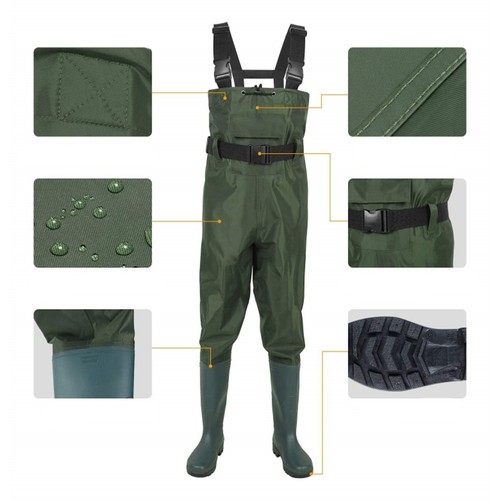 Waterproof Rainproof Fishing Pants Half-Length Jumpsuit Nylon One-piece Trousers - Picture 3 of 18