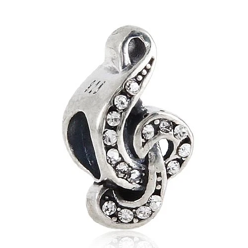 PANDORA NEW 925 Sterling Silver European Bracelet Charm Bead Music Symbol Treble Clef