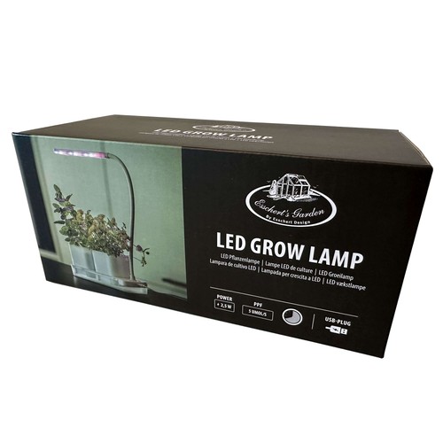 Lámpara LED para plantas de diseño Esschert con 2 macetas en color blanco con conexión USB  - Imagen 5 de 5