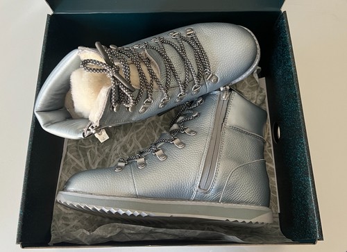 Emu Sheepskin Leather Waterproof Boots Silver Size 8 New - Picture 4 of 6
