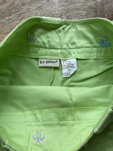NEW! KC Parker Skort Skirt Girls Size 14 Green w/ Embroidery Stretch Adorable! - Picture 2 of 4