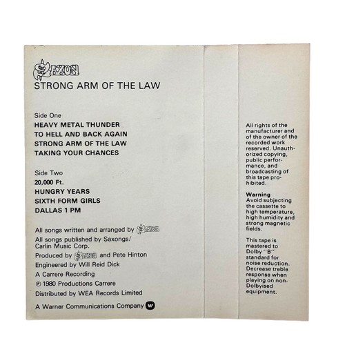Saxon Tape Cassette Strong Arm Of The Law Rock Music Vintage Audio Album - Picture 10 of 10