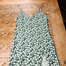 Reformation Marlowe Mini Dress Sleeveless Floral Cilantro Green White Sz Medium