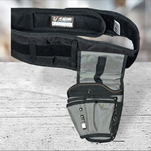 Ergodyne Arsenal Work Gear #5555 Tool Belt 5” Xtra Large Black With Side Pouch - Picture 3 of 5