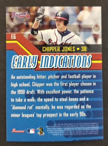 Tarjeta de béisbol Chipper Jones 2000 Bowman #6 (nm) - Imagen 2 de 2