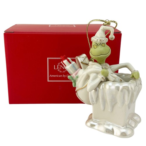 Lenox China GRINCH Up the Chimney with Glee Xmas Tree Ornament Dr Seuss - Picture 6 of 6