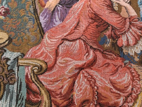 Vintage French Tapestry Authentic Decorative Medieval Wall Hanging 135x92 cm - Imagen 12 de 14
