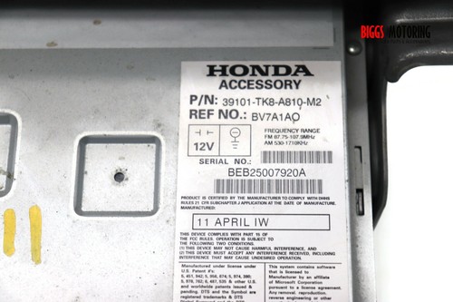 2011-2013 Honda Odyssey Navigation Radio Stereo Dvd Cd Player 39101-TK8-A810-M2 - 第 7/9 張圖片