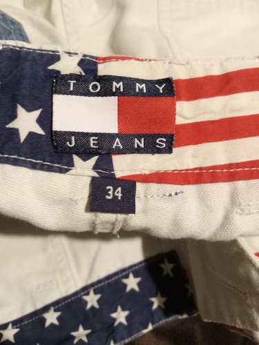 Tommy Hilfiger Shorts cargo Chino Vintage Mens 34 Ivory Cotton Button jeans - Picture 16 of 18