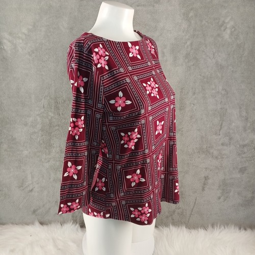 NWT CHARTER CLUB Floral Women Top S(4-6) 100% Pima Cotton Boat Neck Pullover - Bild 5 von 11