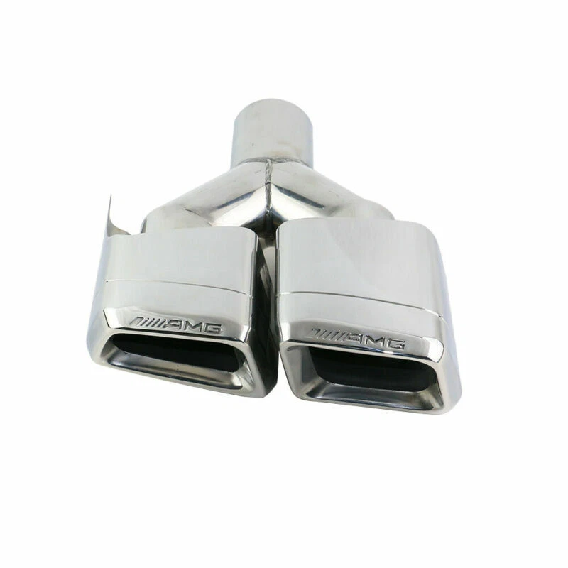 2PCS 2.5'' Exhaust Pipe Double Slant Tailpipe Y Tips for Mercedes-Benz E63 AMG - Imagem 4 de 4
