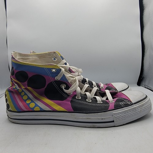 Converse All Stars Mens Size 11 Multicolor High Tops Funky Paint Pattern Shoes - Picture 7 of 13