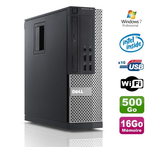 PC Dell Optiplex 990 SFF Intel G630 2.7GHz 16Go Scheibe 500Go DVD Wifi W7 - Bild 1 von 4