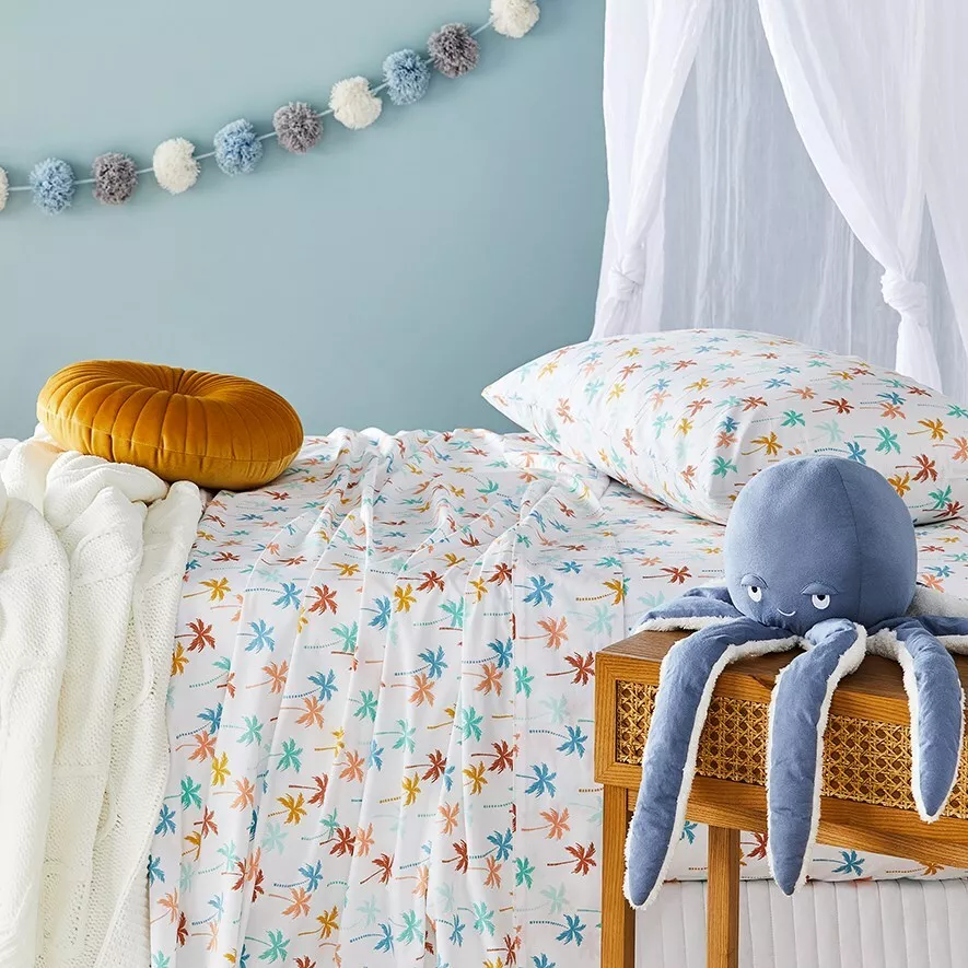 ADAIRS KIDS Tropicana Palm SINGLE KING SINGLE or DOUBLE SHEET SET