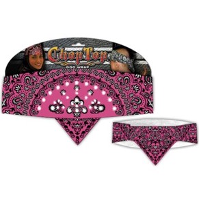 Pink Black Rhinestones Paisley CHOP Top Bandanna Head Wrap Sweatband Headband