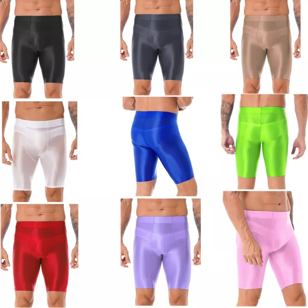 Pantalon de Sport Homme Transparent Brillant Short Legging de