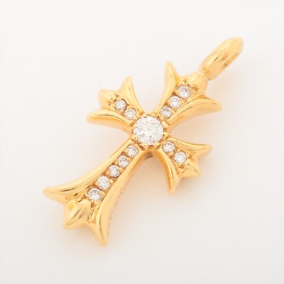Chrome Hearts Tiny Fat CH Cross Pave diamonds Pendant top 22k 10.8 