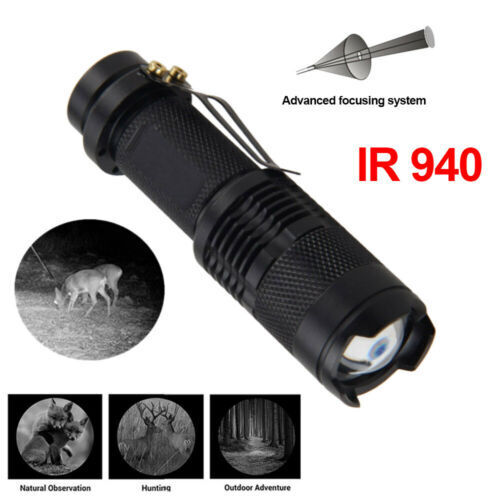 Mini IR LED Flashlight Infrared illuminator Night Vision Zoom Torch Rechargeable - Imagen 3 de 15