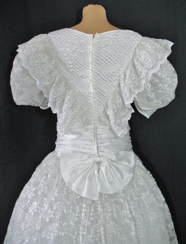 Brautkleid Rüschen Spitze Krinoline Kleid Victorian Nostalgie Vintage 70-80er - Bild 22 von 24