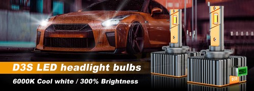 2pcs D3S D3R LED Headlight Bulbs 35W 6000K Super White HID Xenon Conversion Kits - Picture 11 of 11