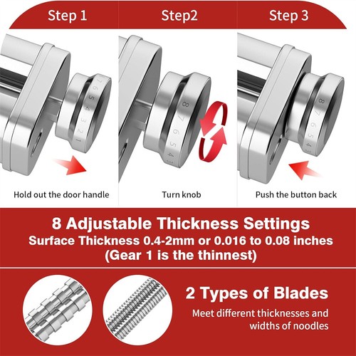 Pasta Attachment for KitchenAid Stand Mixer Pasta Roller Cutter Set - Picture 4 of 25