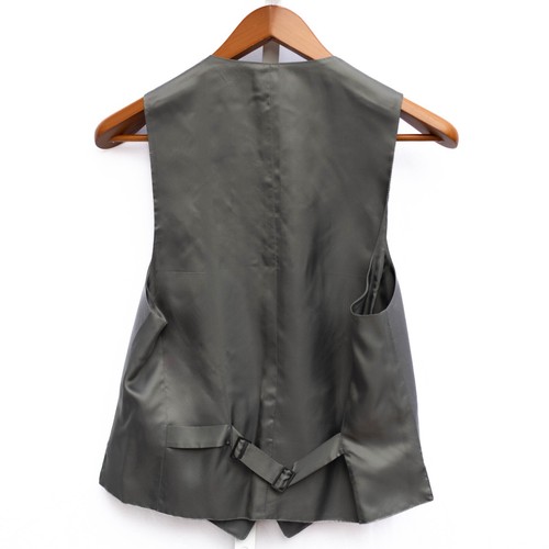 CANALI for Harrods Mens 46 Gray Pure Wool Tweed Waistcoat Satin Back New Italy - Picture 11 of 13
