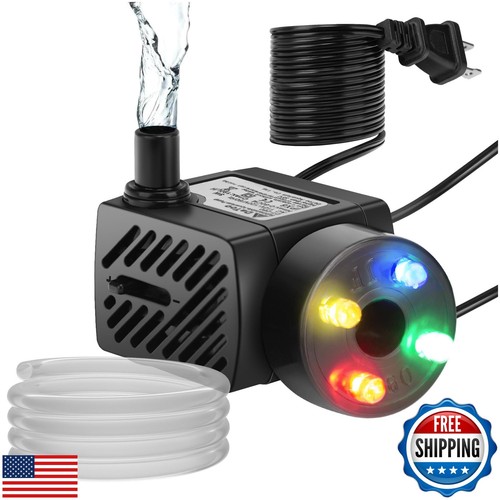 DaToo Mini Pompe à Eau Fontaine Submersible avec Lumière LED 50GPH 3W Petit Ultr - Photo 1 sur 5