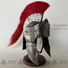 Medieval Roman Centurion Helmet Roman Design Engraved Helmet Black Silver Color