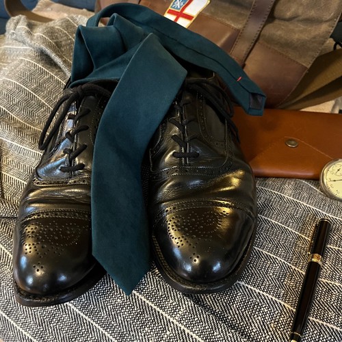 Lloyd & Haig Black Wingtip Design, Cheaney Oxfords - 12 - Red Rooster's Vintage - Picture 13 of 22