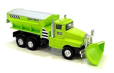 GREEN Snow Plow Salt Truck 6" Diecast Metal model w.Swivel Plow Toy Boys & Girls