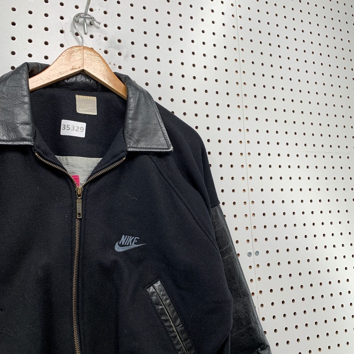 Vintage 90s Nike Leather Jacket Mens Medium Black Vintage 90s Nike Leather Jacket Mens Medium Black