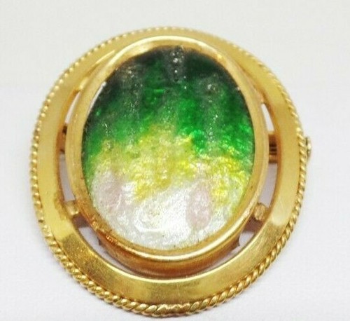 CAMILLE FAURE SIGNED ANTIQUE LIMOGES BROOCH PENDAN