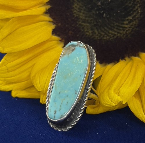 Large Turquoise Stone Ring Sz 5 - Picture 3 of 12
