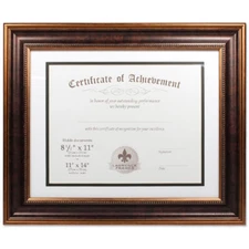 Lawrence 11x14 Dual Use Beaded Document Frame - Bronze (Same Shipping Any Qty)