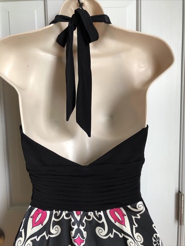Sangria Handkerchief Dress Size 6 M Halter Knee Length Vneck Fit Flare Pink - Picture 9 of 20