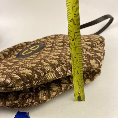 Vintage Christian Dior Round Brown Oblique Logo Pattern Shoulder Crossbody Bag - Picture 18 of 19
